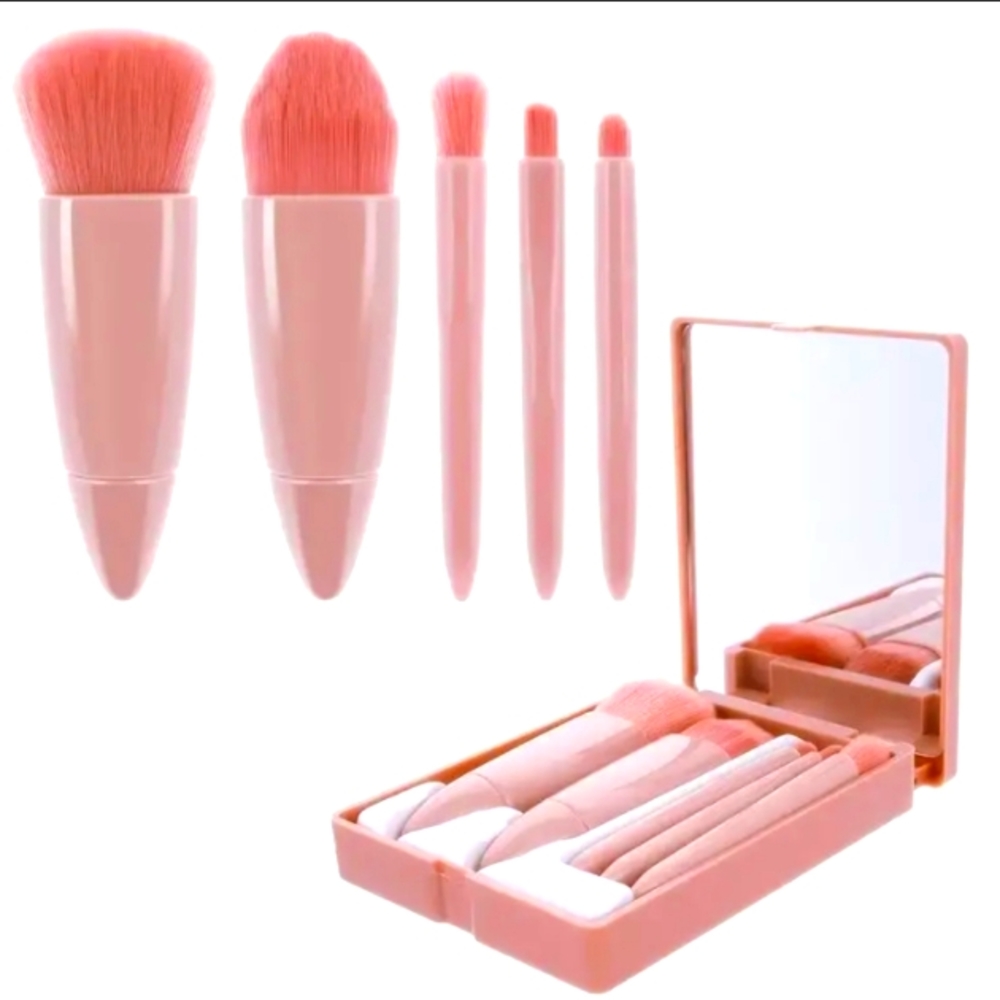 COPY - MAKEUP BRUSH SET IN COMPACT CASE WITH MIRROR 6 PIECE SET - Picture 2 of 2